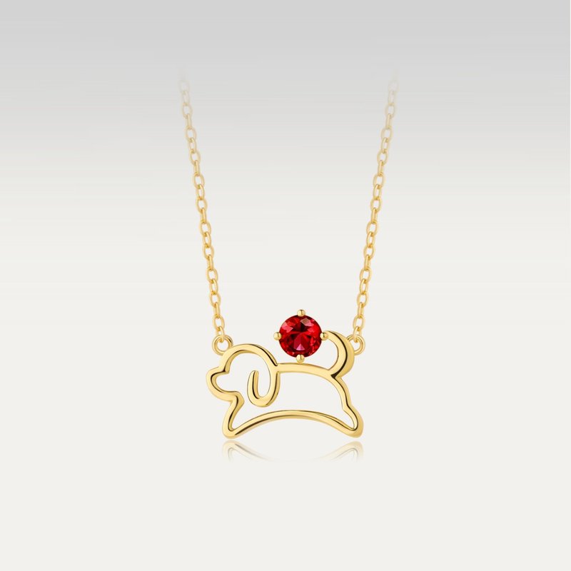 Pet Series [Wangwangbao] Silver/18k gold pet puppy necklace that will keep your dog company forever - สร้อยคอ - เครื่องประดับ สีทอง