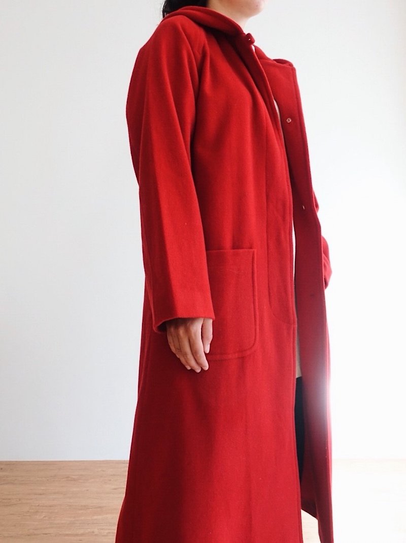 Vintage Coat / Wool No.7 - Women's Casual & Functional Jackets - Other Materials Red