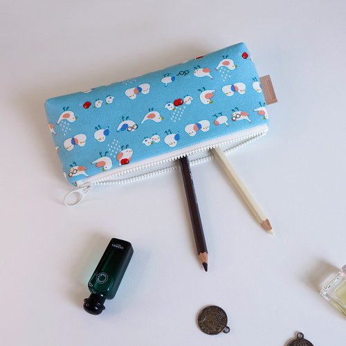 パピエマシェ小鳥柄ペンケース 筆箱　フランスアンティーク 雀　スズメ　バード パピエマシェ小鳥柄ペンケース 筆箱 フランスアンティーク 雀