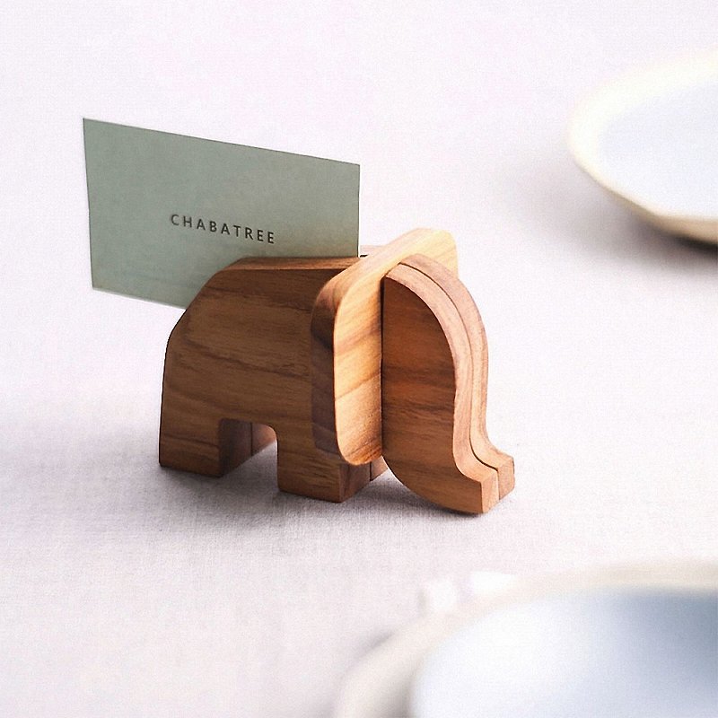 POST CARD HOLDER ELEPHANT - อื่นๆ - ไม้ สีนำ้ตาล