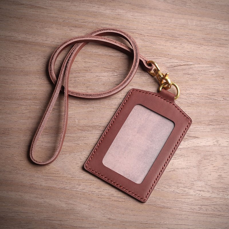 【NS Manual】Straight identification document holder, handmade document holder, identification card, set document holder (free) - ID & Badge Holders - Genuine Leather 