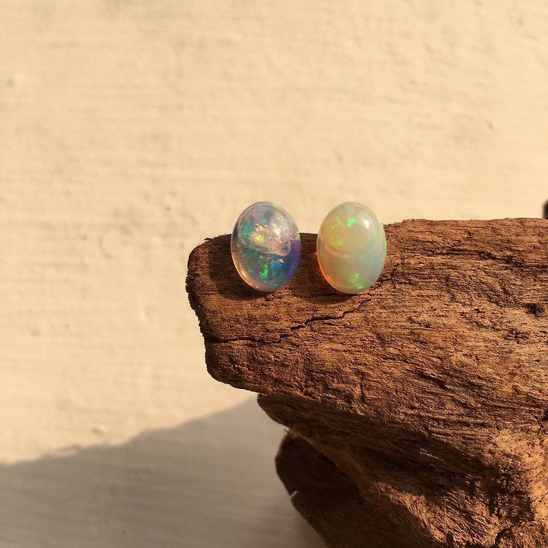 Opal earrings Opal / 925 silver - ต่างหู - เครื่องเพชรพลอย 
