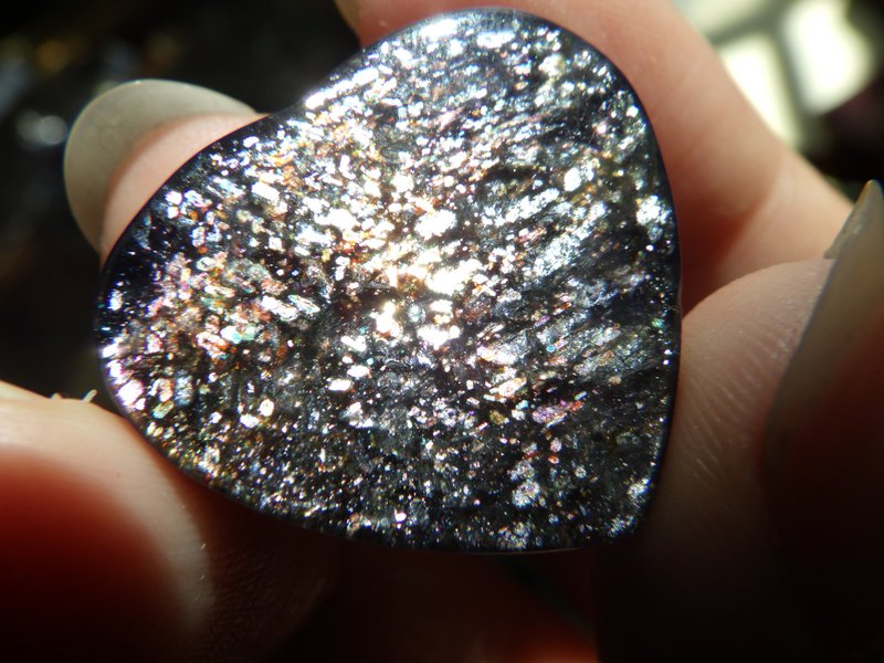 彩虹雲母 血滴堇青 心形裸石珍藏 - 項鍊 - 水晶 紫色