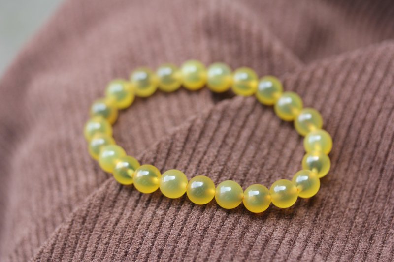 [Sweet and Sour] 8mm Bracelet Bracelet Natural Sugar Heart Agate Looks Like Passion Fruit Seeds - สร้อยข้อมือ - หยก สีเหลือง