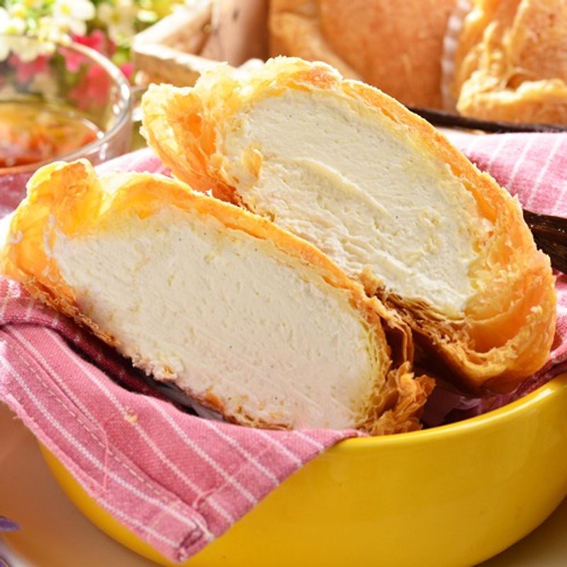 Ai Bosuo [Milk Melaleuca Ice Heart Puffs 3pcs] New Taipei City's top ten souvenirs are like ice cream - เค้กและของหวาน - อาหารสด สีส้ม