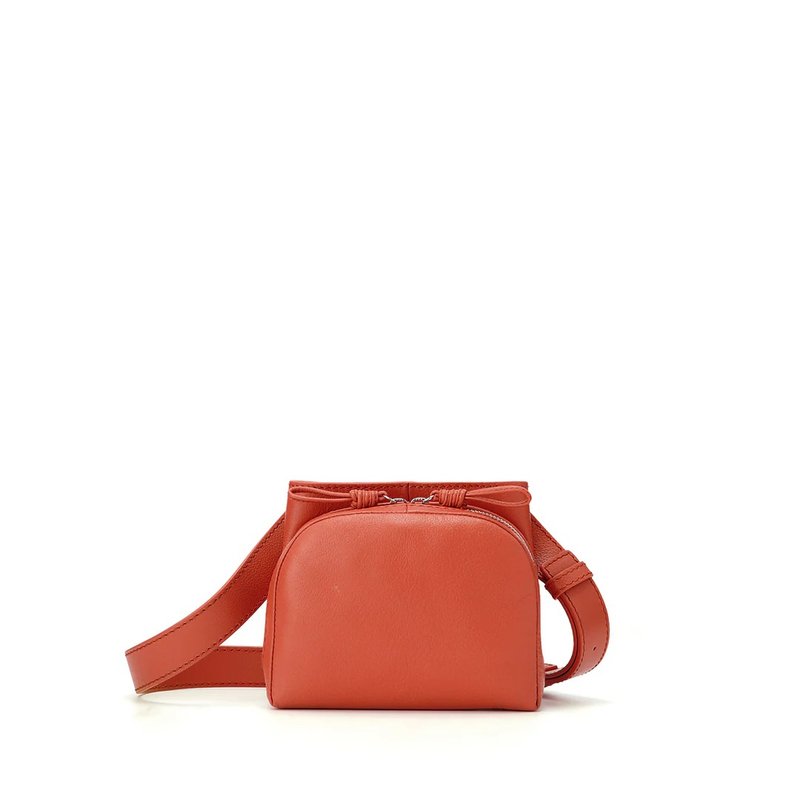 Sora dual-use crossbody bag S-orange - กระเป๋าแมสเซนเจอร์ - หนังแท้ สีแดง