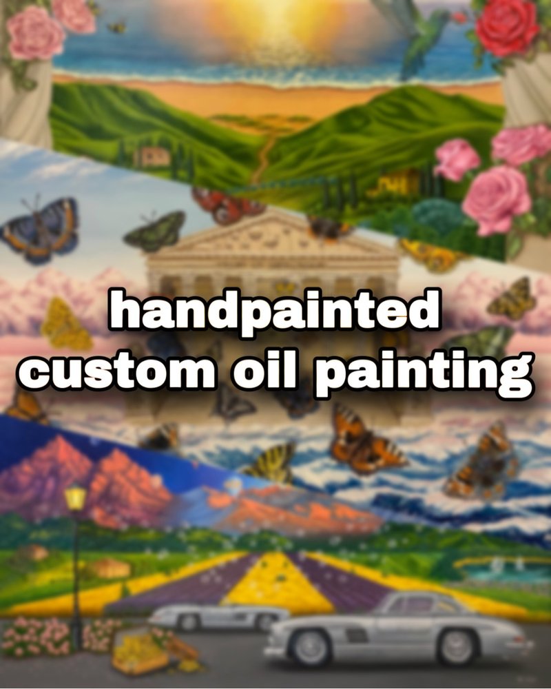 Custom oil painting, unique artwork, home decor, - 壁貼/牆壁裝飾 - 其他材質 多色