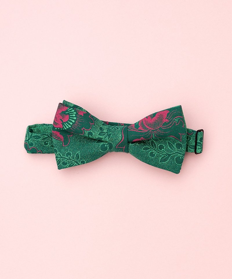 Autumn Afternoon Shweshwe Bow Tie - Bow Ties & Ascots - Cotton & Hemp Green