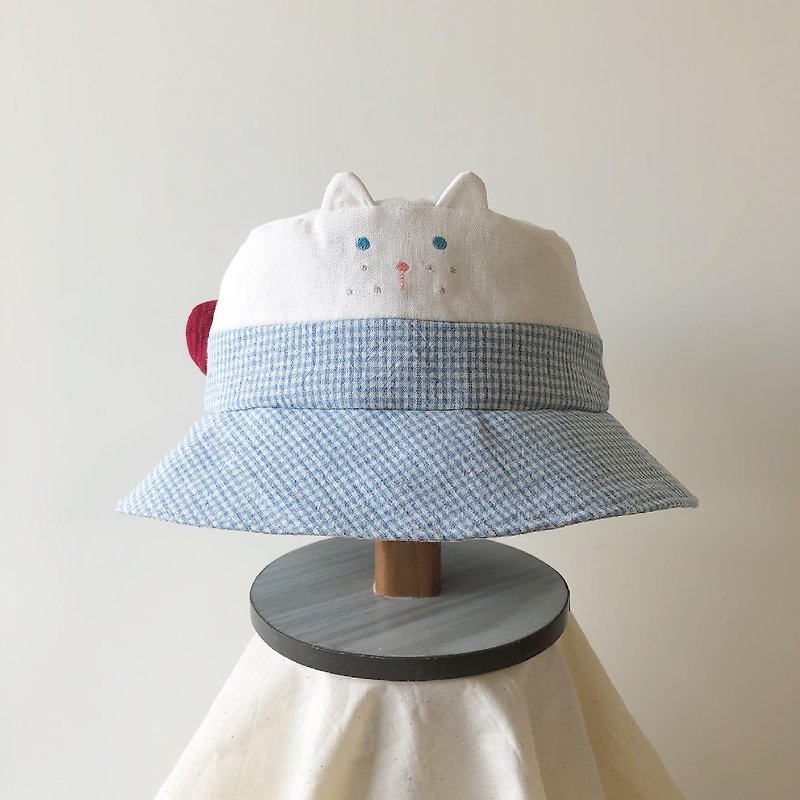 7色。富士貓系列。漁夫帽。防疫帽。 - 嬰兒帽子/髮帶 - 棉．麻 多色