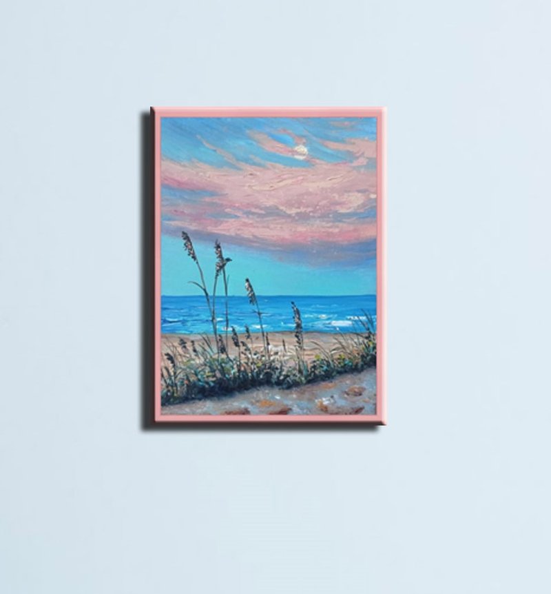 海洋 原畫 Ocean Painting, Beach, Original Painting, Hand-Painted Art, Small Art - 海報/掛畫/掛布 - 其他材質 多色