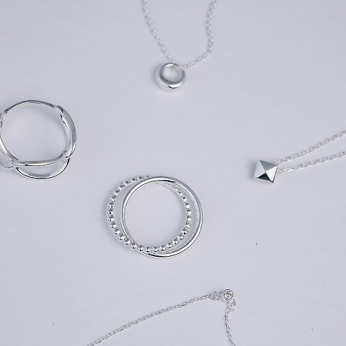 Beau Jewelry Daily純銀系列-雙環戒指 日常穿搭 925純銀 雙層