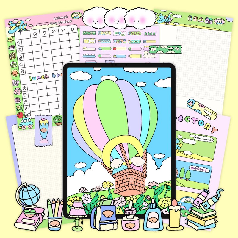 ipad電子手帳 可愛康奈爾筆記模板學習 200章 Goodnotes 黃魚蒸蛋 - 電子手帳及素材 - 其他材質 