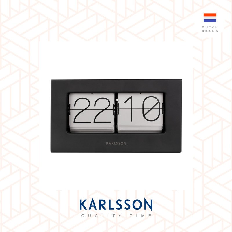 荷蘭Karlsson 金屬翻頁鐘灰頁 Table clock Boxed Flip grey - 時鐘/鬧鐘 - 其他金屬 灰色