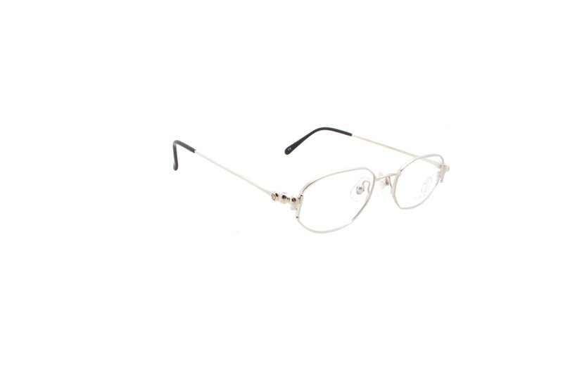 Alain Delon 3370 4A 80s Vintage Eyeglasses - กรอบแว่นตา - โลหะ สีเงิน