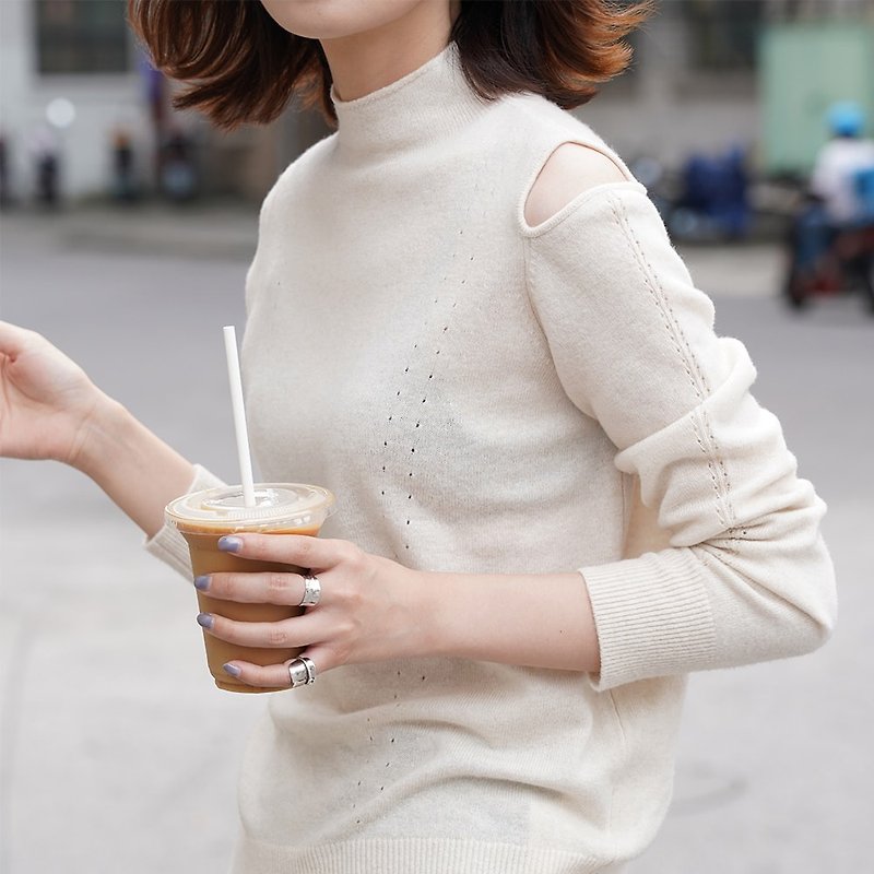 Asymmetrical Half Turtleneck Wool Knit Sweater|Knitwear|Bottoming Sweater|Autumn Style|Wool|Sora-589