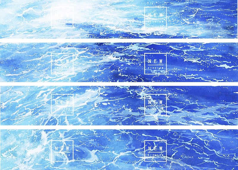 海瀾瀾 水彩畫造景 和紙膠帶 台灣製 10米卷 - 紙膠帶 - 其他材質 藍色