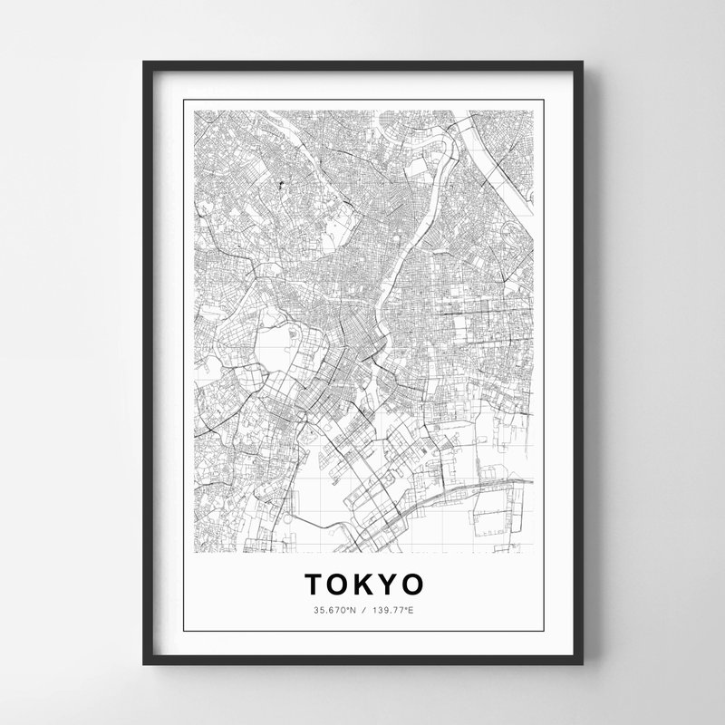 東京 地圖 畫 佈置 擺飾 臥室 浴室 餐廳 咖啡廳 - 擺飾/家飾品 - 紙 