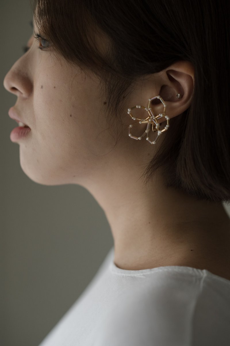 Tube Series - Ice Flower - ต่างหู - วัสดุอื่นๆ สีทอง