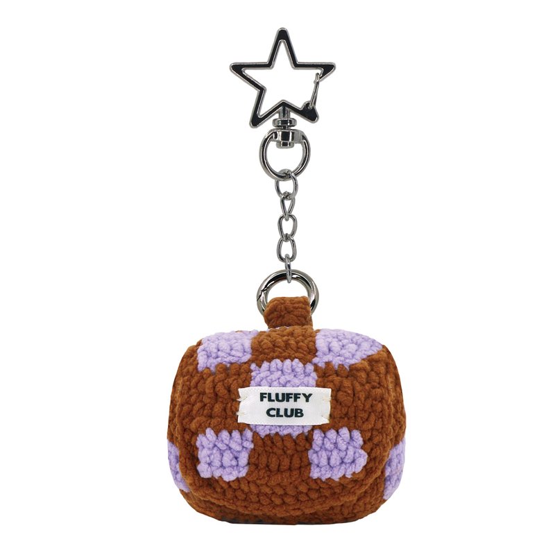 'CHECKMATE!' checkerboard AirPods 3 & Pro Case (BROWN PURPLE _STAR SPRING) - AirPods/耳機保護套 - 繡線 咖啡色