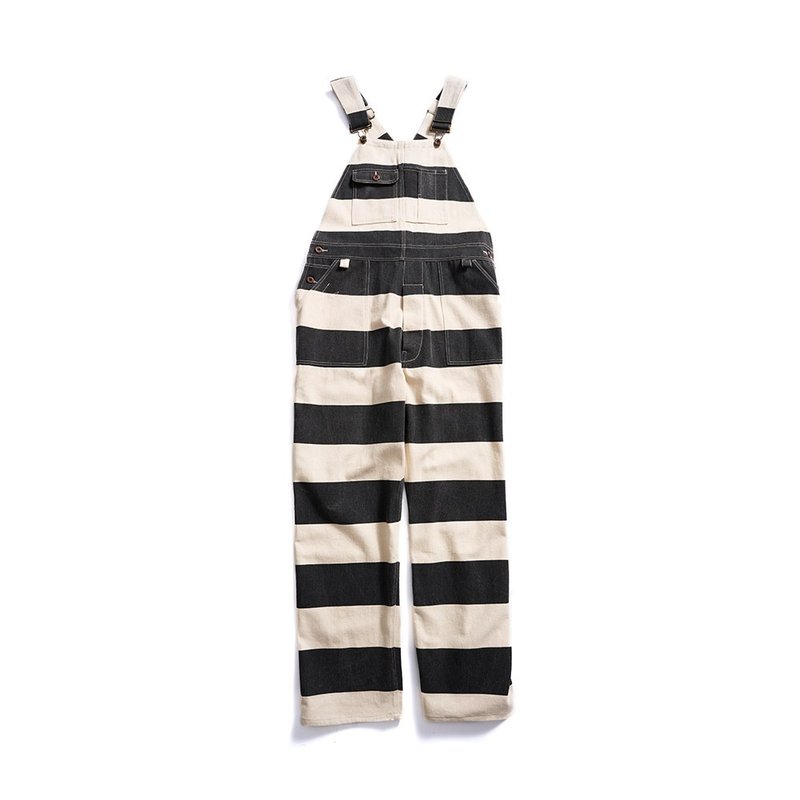 Prisoner Overall - 黑白條紋 Stripe - 吊帶褲/連身褲 - 棉．麻 