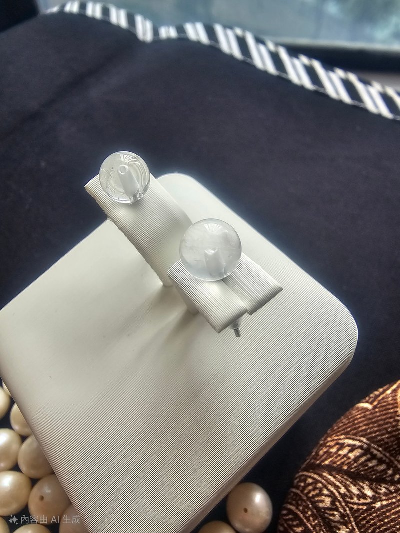 簡而美--白水晶耳環 - 耳環/耳夾/耳骨夾 - 半寶石 透明