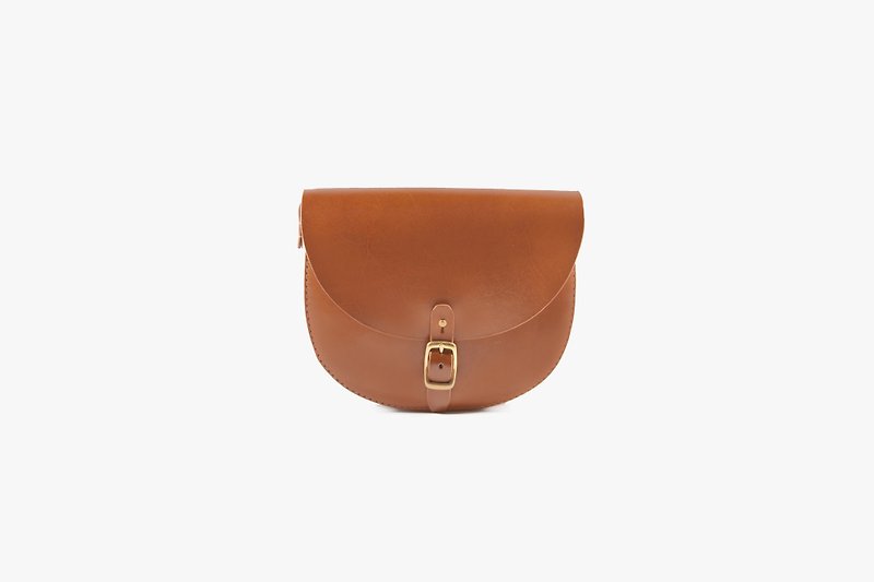 Mini U Shape Bag / Cross Bodies / Leather / Shoulder Bag / Mini Size / Vintage - Messenger Bags & Sling Bags - Genuine Leather Brown