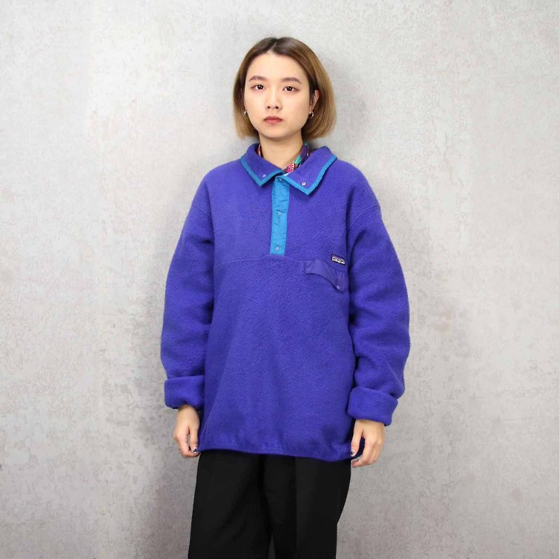 Tsubasa.Y 古著屋P04Patagonia藍紫色抓絨衣 ,抓絨衣 保暖 上衣 - T 恤 - 聚酯纖維 藍色