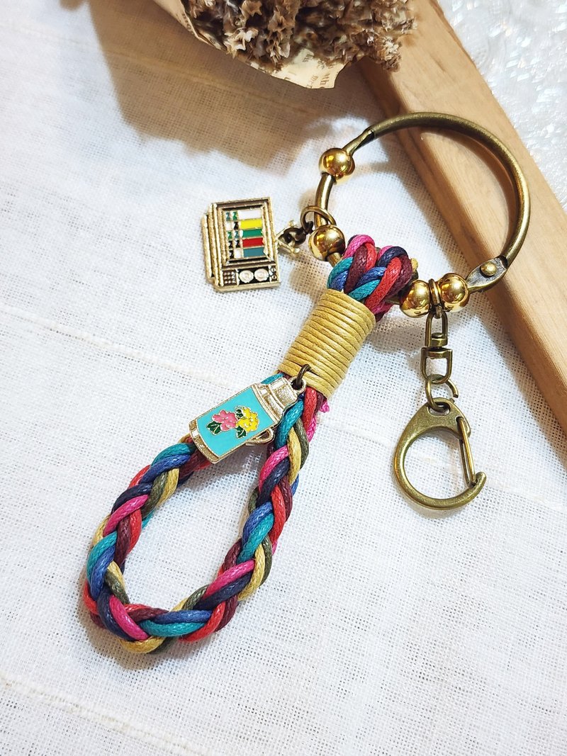 Paris*Le Bonheun. Happy handiwork. Ancient taste. Braided key ring hand - ที่ห้อยกุญแจ - โลหะ หลากหลายสี