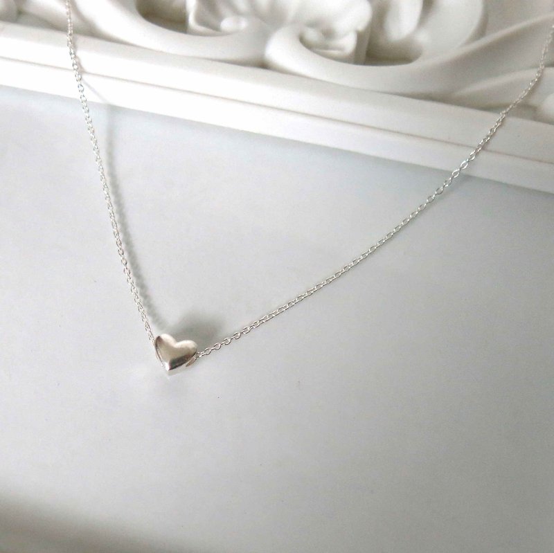 Sterling Silver Necklace – Little Love Clavicle Necklace - สร้อยคอ - เงินแท้ สีเงิน