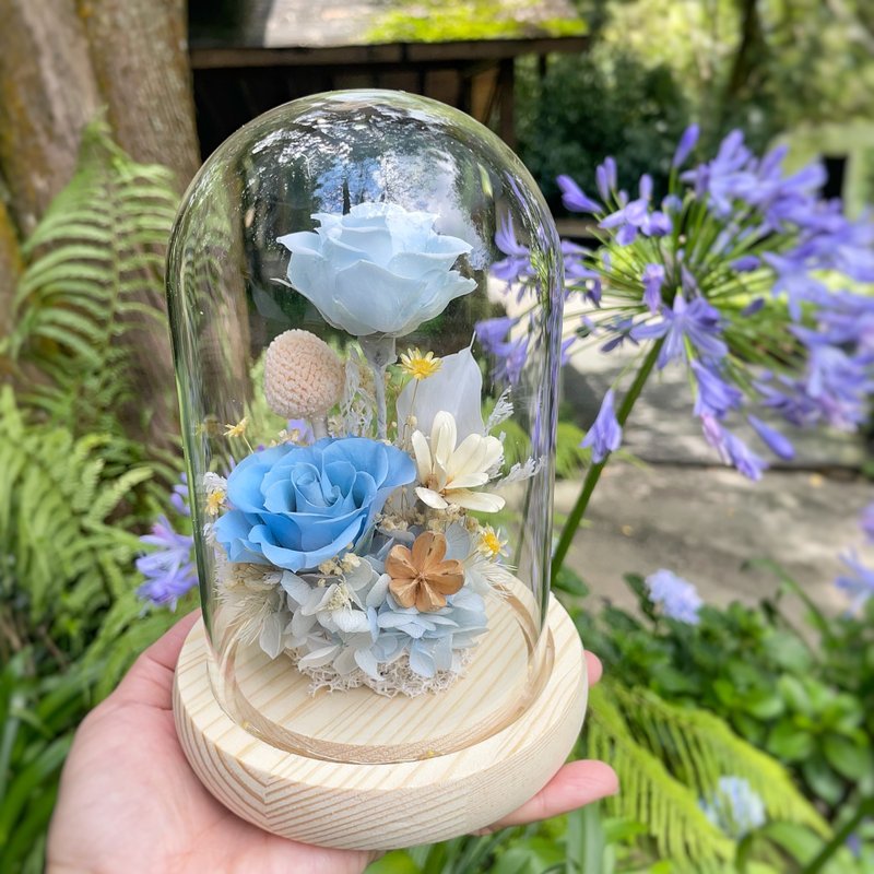 盛開的悄悄話 永生玫瑰花小夜燈 玻璃罩花園 客製化花禮 浪漫小夜 - 乾燥花/永生花 - 植物．花 多色