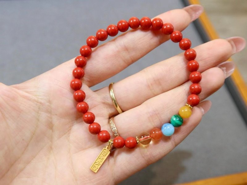 Every exam is sure to pass, the five elements energy Zhu Shi Shi Yi natural red sand five elements bracelet is a must for candidates - Bracelets - Crystal 