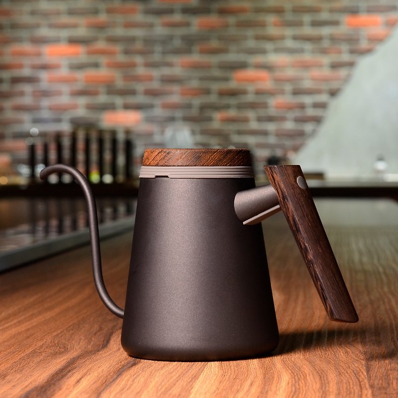壺蓋完美融合溫度計丨河野流 感溫手沖壺-600ml - 咖啡壺/咖啡器具 - 不鏽鋼 黑色
