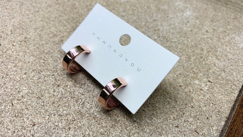 Bronze C-shaped earrings - ต่างหู - ทองแดงทองเหลือง สีนำ้ตาล