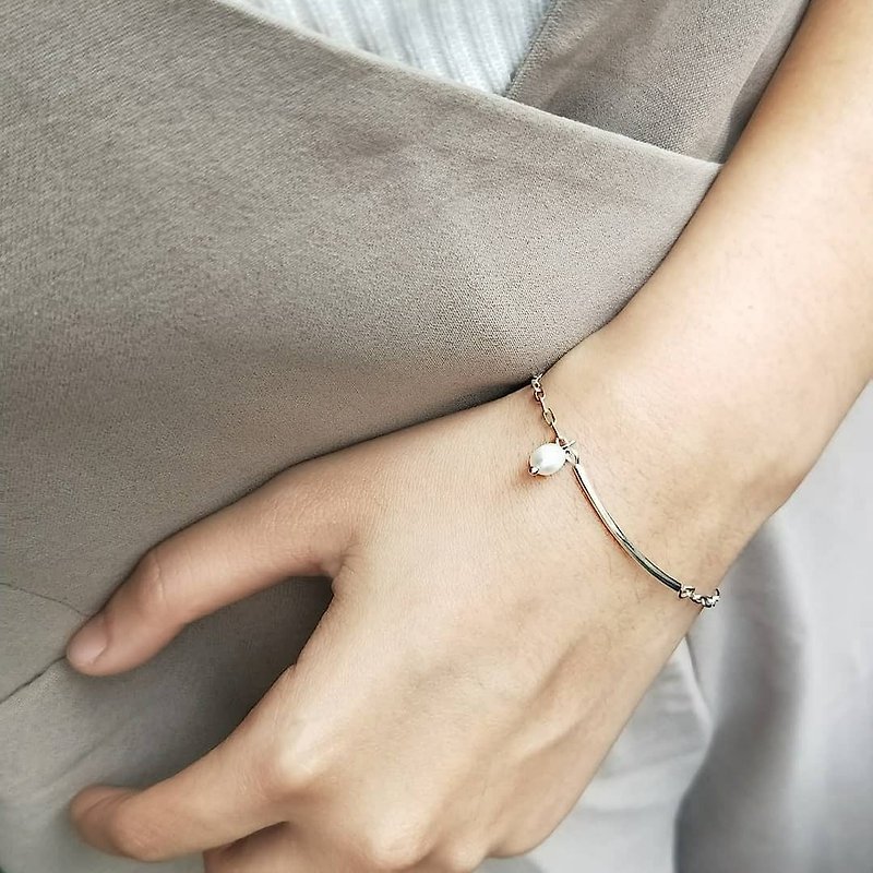 │Simple│Natural Pearl•Pure Silver Bracelet
