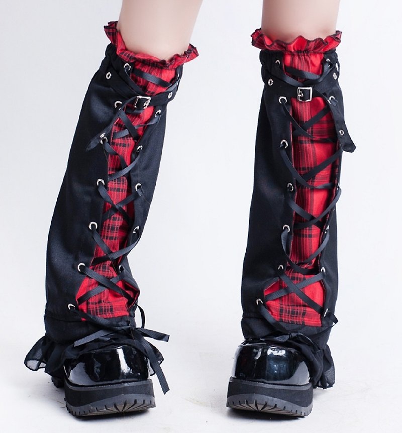 o Jill o exclusive original mine girl punk rock Scottish plaid leg socks【JJ2323】