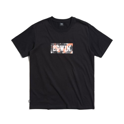 EDWIN 臺灣總代理 EDWIN 噴漆印花短袖T恤-男款 (黑色) #上衣