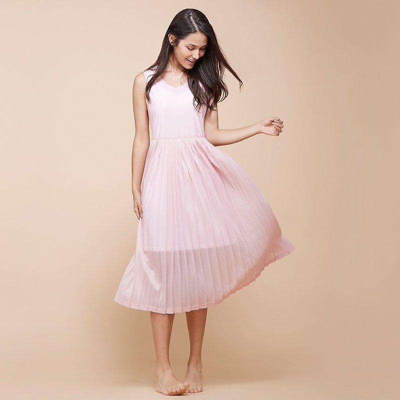 【MACACA】Waltz Dress-BQE8093 Pink - One Piece Dresses - Polyester Pink
