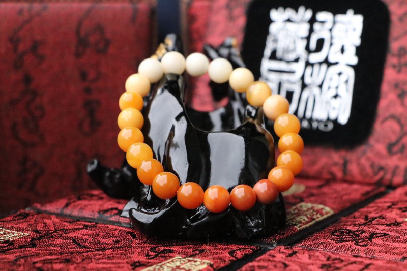 精品漸層緬甸黃玉手珠 8mm 客製化串珠設計 手鍊 手環 飾品 玉石 - 手鍊/手環 - 玉石 