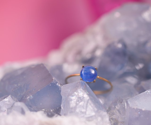 Kyanite K10 Round ring (6mm) - 設計館magicalgirl 戒指- Pinkoi