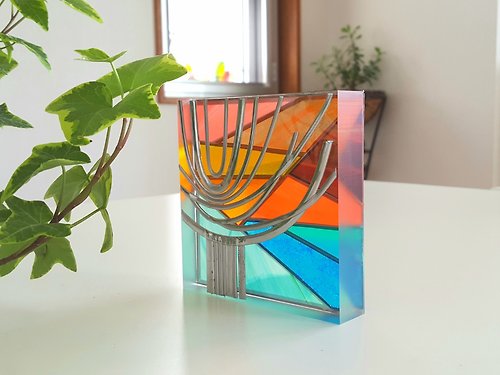 Glass Art RayColors Healing art made with glass art Tinker Bell Sunset4