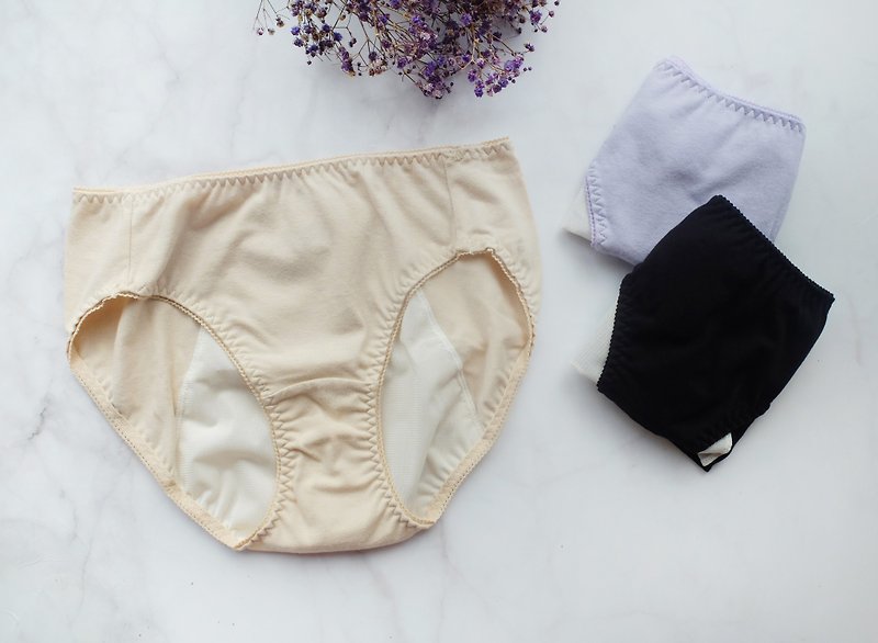 Safe Waterproof Pants・Mid-waist Night Use・Made in Taiwan - ชุดชั้นในผู้หญิง - ผ้าฝ้าย/ผ้าลินิน สีดำ