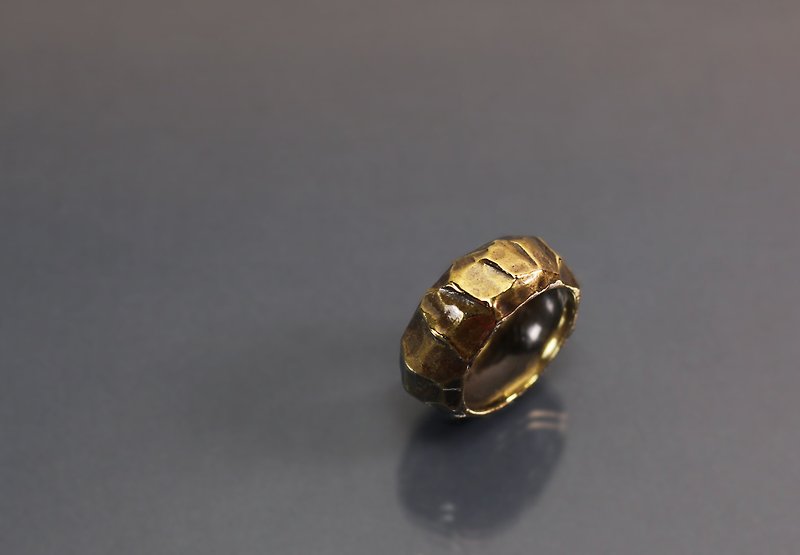 Texture Series - Irregular Rock Bronze Ring - แหวนทั่วไป - ทองแดงทองเหลือง สีส้ม