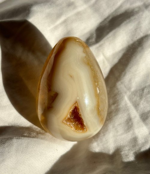 Could9Crystal 全爆晶 蕾絲 天然 黃金 瑪瑙球 瑪瑙爆晶 水晶球 蛋 擺設 開口笑