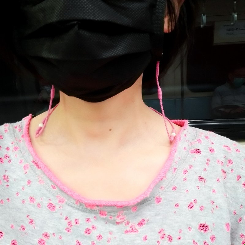 Mask lanyard / Mask chain- Spring and summer Style - Hot pink - หน้ากาก - ผ้าฝ้าย/ผ้าลินิน สึชมพู