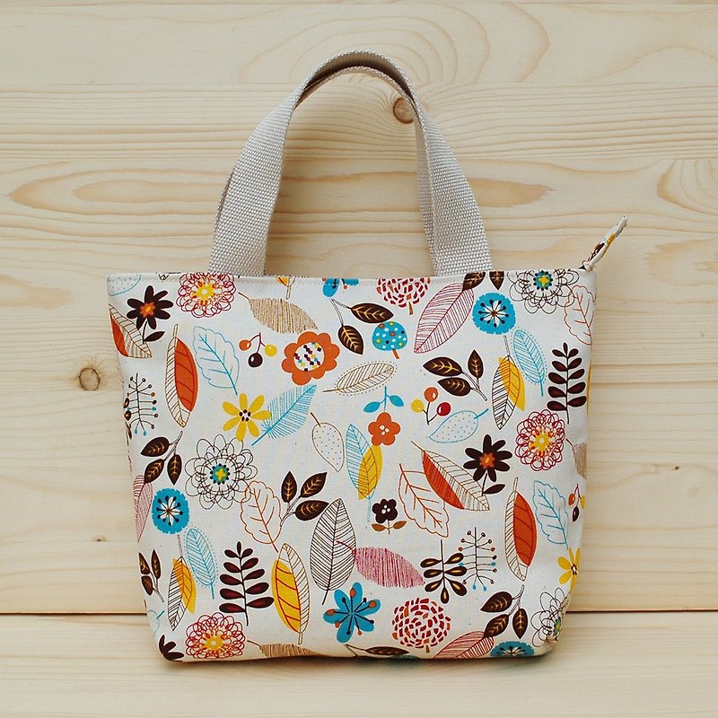 Summer aroma zipper tote - Handbags & Totes - Cotton & Hemp Orange