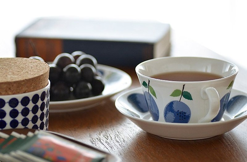 Stig Lindberg Nordic Design PRUNUS Teacup Set (Bone China) - แก้วมัค/แก้วกาแฟ - เครื่องลายคราม สีน้ำเงิน