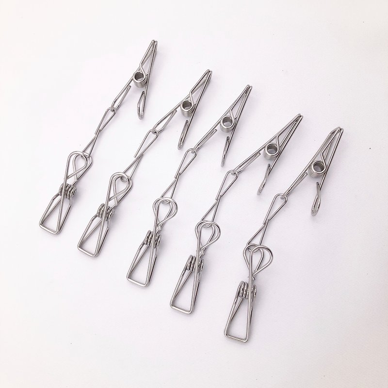 Magical infinite use of Stainless Steel double-headed clip five into one set can be used as a drying socks hanger hanger vegetable melon cloth rack