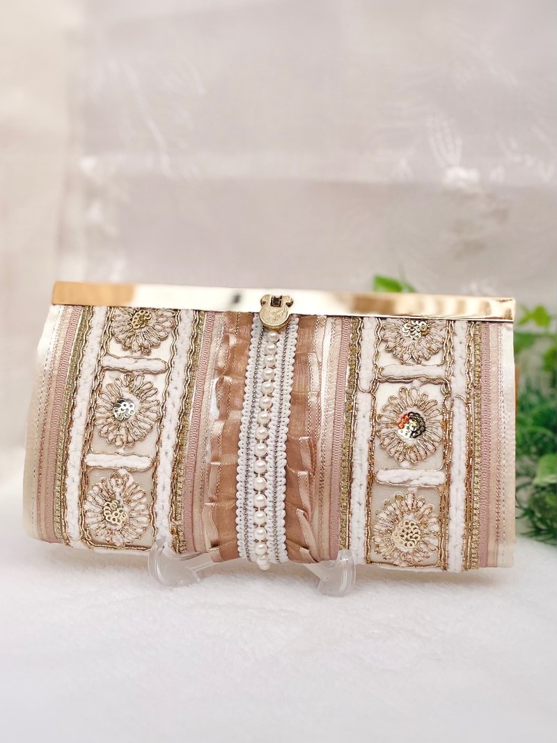 新作❤️幸せを呼ぶお財布、大人女子の長財布 113 - 錢包/皮夾/長短夾 - 棉．麻 卡其色