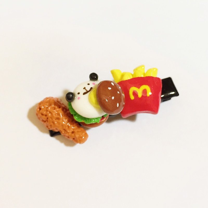 Fat Zizz Burger French Fries Chicken Thigh Hairpin - Hair Accessories - Clay Multicolor