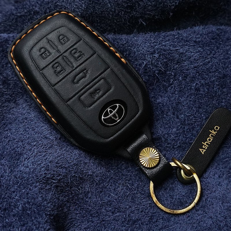 2021 TOYOTA SIENNA 豐田汽車 晶片 鑰匙 皮套 免鑰匙皮套 智能 i - 鑰匙圈/鑰匙包 - 真皮 黑色